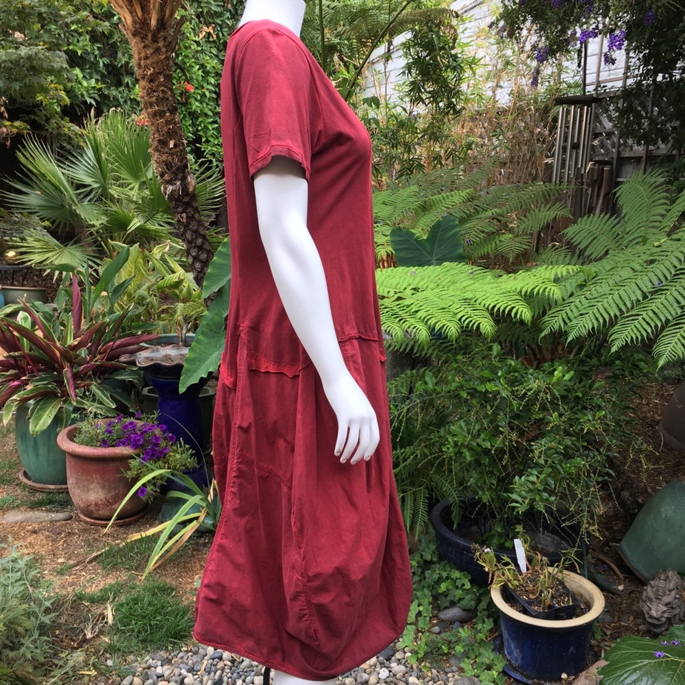 RUNDHOLZ Tulip-Skirted Dark Red Dress NWOT - Picture 5 of 8